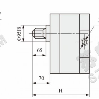 DCB-B600–1000 — малошумный шестерённый насос большого расхода, круглый корпус: Монтажные размеры